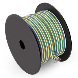 OTOMO Enough Long 400FT 14/5 Trailer Bonded Extension Harness Wiring Cable, CCA SAE J1128 Color-Coded Primary Wire Spools for Trailer RV Camper Towing Boat - Green/Yellow/Brown/White/Red