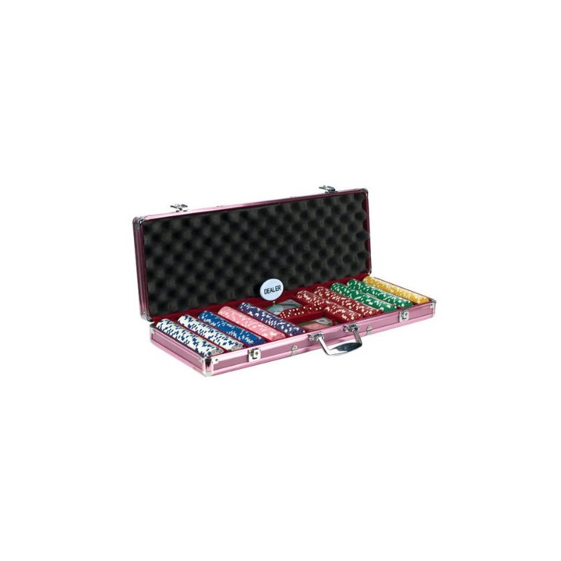 Ladies Rose Dice Chip Poker Set (500 Piece)