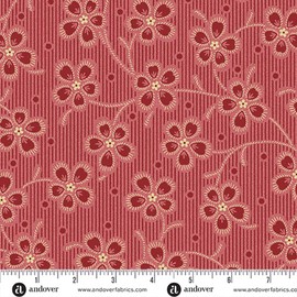Dahlia Cardinal Dianthus A-1388-E by Laundry Basket Quilts from Andover by The Yard