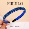 Firuilo Beaded Headbands Navy Blue Thin Hairbands Holiday Party Hair