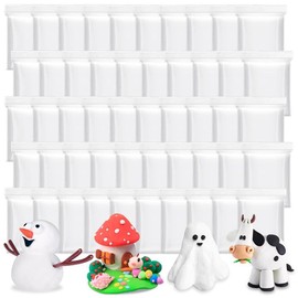 50팩 화이트 에어 드라이 폼 클레이 소프트 매직 모델링 용 초경량 아트 크래프트 [50 White] 50 Pack White Air Dry Foam Clay Soft Magic Modeling Ultra-Light Art Craft [50 White]