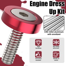 40 PCS Engine Dress Up Kit, CNC Finishing Fender Bumper Washers (Red)