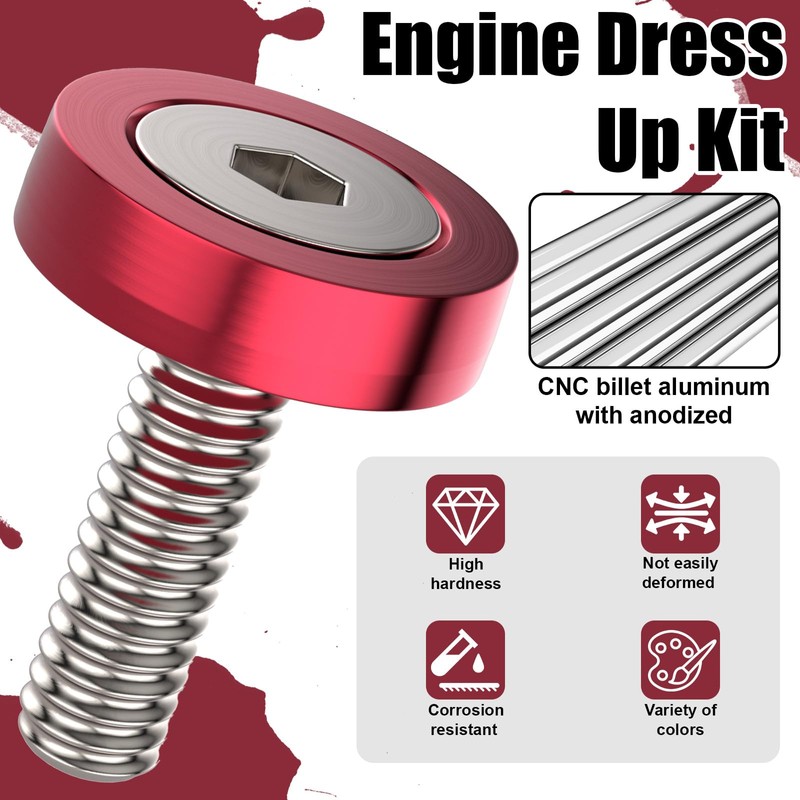 40 PCS Engine Dress Up Kit, CNC Finishing Fender Bumper