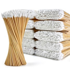 1000 Precision Long Cotton Swab - Pointed Cotton swabs 6 Inch- Biodegradable Bamboo Cotton Swabs - Versatile Cotton Tipped Applicators for Intricate Work Gun Cleaning Makeup Nails