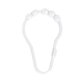 Kenney KN67140 Rust-Proof Gliding Plastic Beaded Shower Curtain Rings for Shower Curtain and Standard Shower Curtain Rod, Bathroom Use, Easy to Install, Set of 12, White