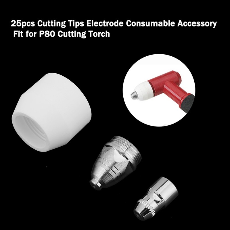 25pcs Cutting Tips Electrode Consumable Accessory Fit for P80 Cutting