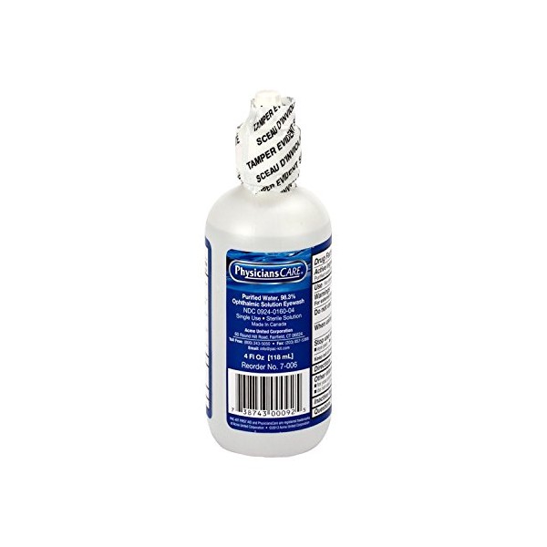 PhysiciansCare by First Aid Only 7-006 Eye Wash Solution, 4 oz Bottle