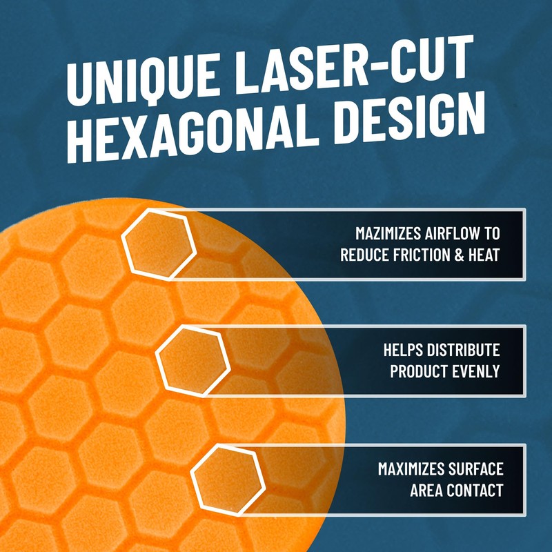 Chemical Guys Hex-Logic Medium Cut Polishing Pad Orange (6.5 Inch)