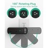 2 Pack USB Outlet Extender- with Rotating Plug, 6 AC