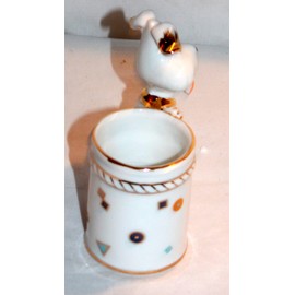 Porcelain Puppy Dog Wearing a Tie Kitchen Toothpick Holder