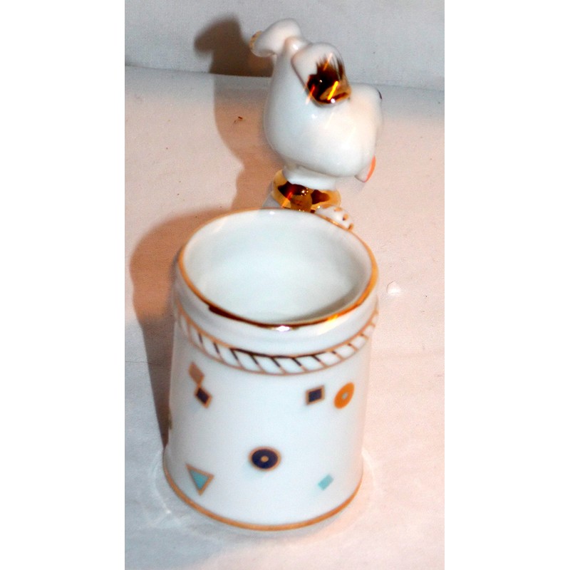 Porcelain Puppy Dog Wearing a Tie Kitchen Toothpick Holder