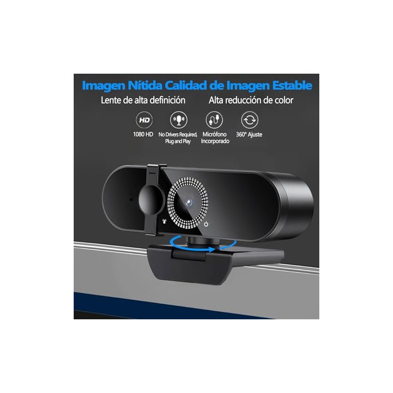 Webcam Cámara Web Full HD 1080p 30fps con Micrófono Integrado
