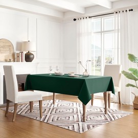 Veblandy - Mantel rectangular impermeable, a prueba de derrames, sin arrugas, lavable, decoración de mesa de cocina, comedor, tela para uso en interiores y exteriores, 60 x 120 pulgadas, verde cazador