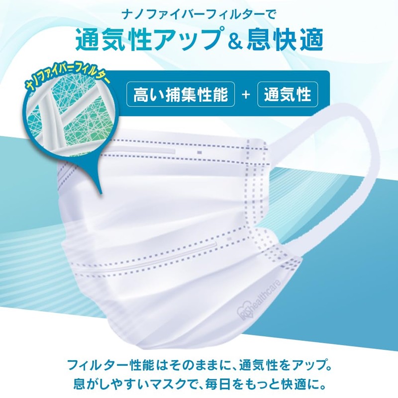 Iris Ohyama PK-NI30L Non-Woven Mask, Made in Japan, Nano Air