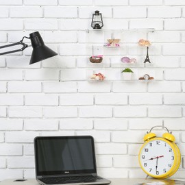 MyGift Wall Mounted Clear Acrylic Collectible Display Case with 12 Compartments, Mini Toys, Crystals and Stone Showcase Shadow Box Shelf