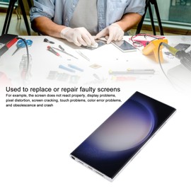 S23 Ultra 5G Pantalla Táctil AMOLED de 6,8 Pulgadas de Repuesto con Kit de Reparación de Marco, 3088 X 1440 Px, 3D Touch, Versión de EE. UU., LED Orgánico, Pantalla Curva