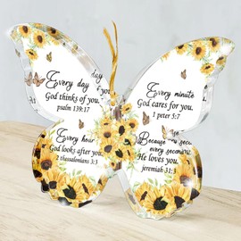 Employee Appreciation Gifts, Bible Gift for Women, Sunflowers Butterfly Hanging Gifts for Women, Inspirational Religious Gifts for Her, Wedding Graduation Birthday Gifts for Women