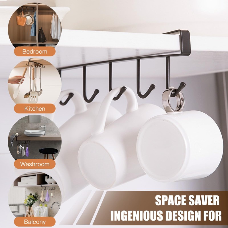 LIUCONGBD Pack of 2 Kitchen Cup Holders, Cupboard Organiser, Cupboard