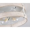 Modern Farmhouse ?Antique White Distressed Flush Mount Light Fixture 2-Light