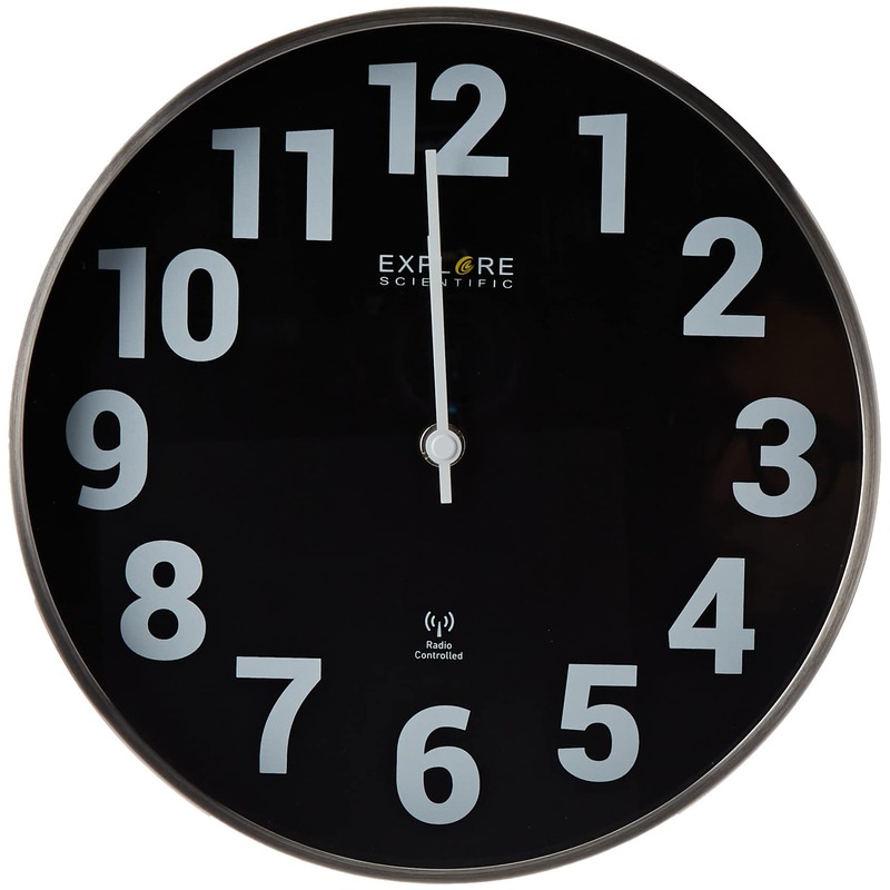 Explore Scientific Wall Clock Diameter 25 cm Metal Black Normal