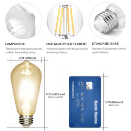 NOTOC LED Edison Bulb 4W,Antique 40W Vintage Edison Bulb,E26 Light Bulb Non Dimmable Led Bulb 450 Lumens 2300K Amber Warm,Pack of 12
