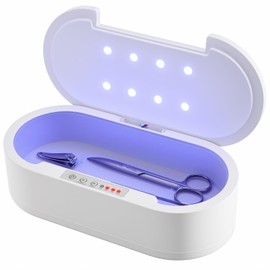 Soiiw Nail Tools Sterilizer Box Portable USB,Blue Light Cleaning Sterilizating Box for Manicure Salon,Tweezers,Tattoo,Scissors,Jewelry,Phone, Watch,Keys