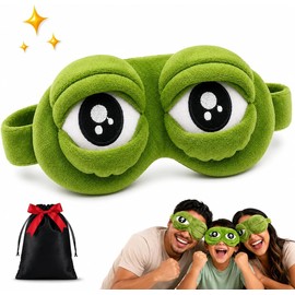 3D Frog Sleep Mask, Frog Eye Mask for Sleeping, Adjustable Eyelids, Soft Contoured Sleeping Mask Para adultos, mujeres, hombres, viajes, siestas, relajación (1PCS)
