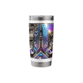 Retro gaming, coding, digital world, dynamic-savvy gamer Stainless Steel Insulated Tumbler