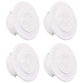 sourcing map Round Vent Cover, ABS Plastic Adjustable Air Vent Cover White for 4" - 4.3" Diameter Hole 4pcs