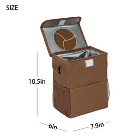 AOKJOY Car Garbage can with lid Leak Proof Vehicle Trash Can 3 Storage Pockets Hanging Waterproof car Trash Bag for SUV Brown