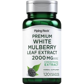 Piping Rock Mulberry Leaf Extract Capsules | 2000mg | 120 Count | Herbal Supplement | Non-GMO, Gluten Free