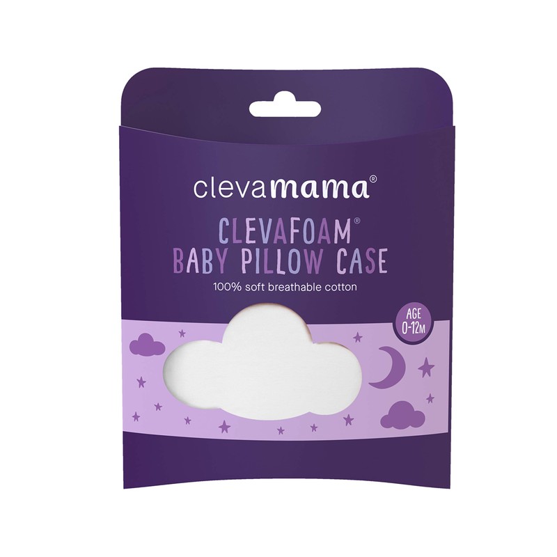 Clevamama ClevaFoam Baby Pillow Case - White, White, 1 Count