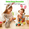 MicoSim Rattan Effect Resin Bunny Easter Decor,Table Rabbit Easter Decorations,Spring