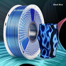 SUNLU PLA Rainbow Filament Silk PLA+ Rainbow Filament 3D Printer Filament Multicolor 3D Printer Filament for Easter, Christmas & Small Business (Smooth Color Change 8m/Color, 1kg 330m:_Dual-Color | Black+Blue