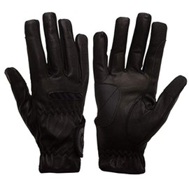 eGlove EQUEST GRIP PRO Leather Touchscreen Horse Riding Gloves (Black, X-Small)