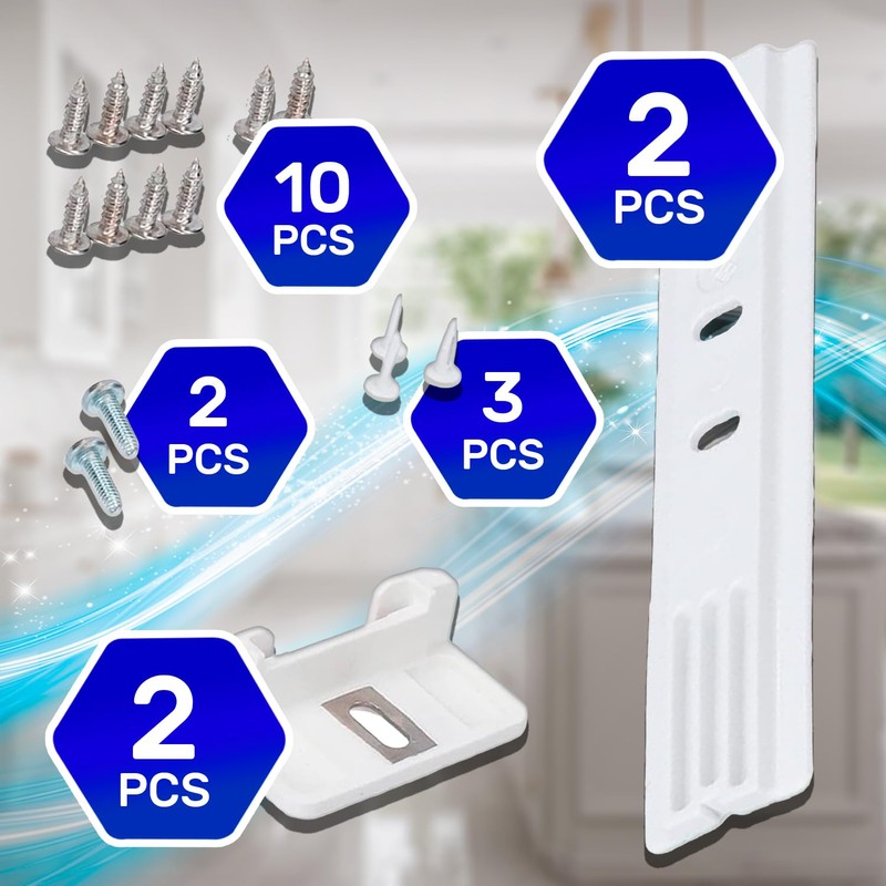 2 Pieces Mounting Set of Integrated Fridge Door Sliders for