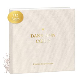 Mintkind® Linen Pregnancy Diary - Diary to Fill with Hard Cover | Gift for Pregnant and Expecting Mothers | Pregnancy & Baby Memory Album