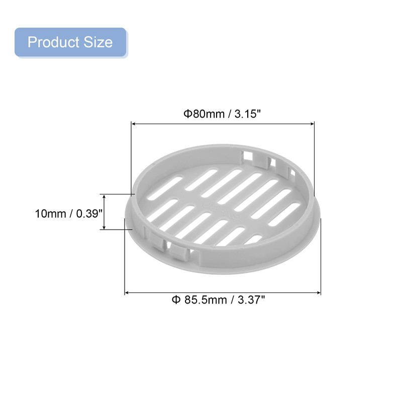 sourcing map 8Pcs 80mm/3.15" Circular Soffit Air Vents, Plastic Soffit