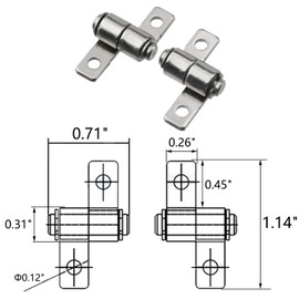 MY MIRONEY 2 Sets 360 Degree Torque Hinge Carbon Steel Torque Shaft Hinges with Screws, 0.15N.m, Small