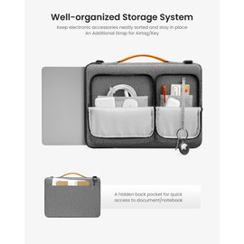 tomtoc Laptop Shoulder Bag for 14 Inch MacBook Pro M4/M3/M2/M1 Pro/Max 2024-2021, 13.5-14.4 Surface Laptop 6/5/Studio 2, Surface Book 3, 360 Protective Case Fit Asus VivoBook