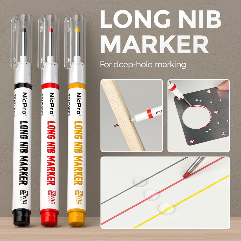 Nicpro 5 Pack Carpenter Pencil with Sharpener, Construction Mechanical Pencils