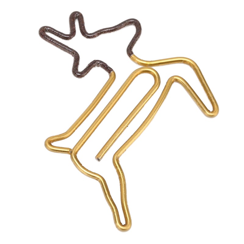 100pcs Shaped Paper Clips Deer Shape Metal Portable Office Clips