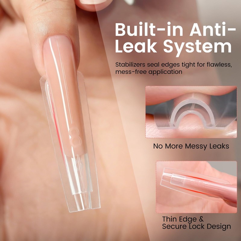 Sandwich Dual Nail Forms: 240PCS Nail Forms for Builder Gel,