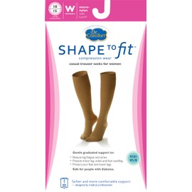Dr. Comfort Women's Micro Nylon Graduated Compression Knee-High Sock, 10-15 mmHg, White, Large