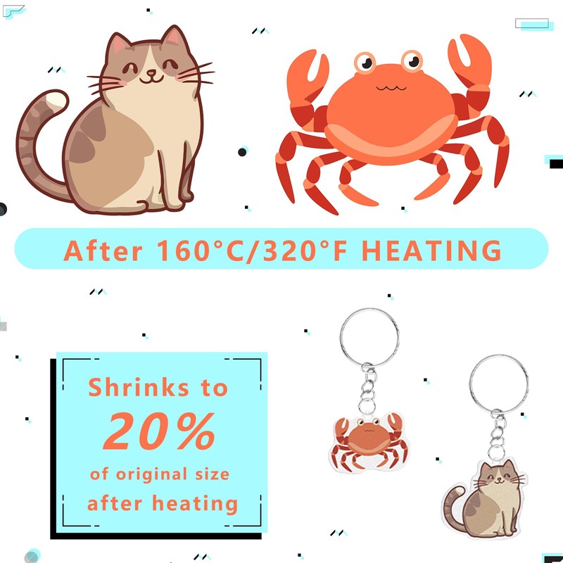 152 Pcs Shrinky Plastic Sheets Kit, Shrink Paper Keychain Kit