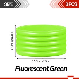 Good Elasticity 8 Pcs Fluorescent Green Tennis Racket/Pickleball Paddles/Squash Silicone Ring Racket Grip Bands Rubber Ring,Grip Finishing Ring/Racquet Grips Overgrip (8pcs Fluorescent Green)
