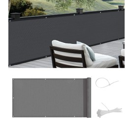 Cool Area balcony privacy screen, PES balcony cover anti-peeping, anti-rain, anti-ultraviolet, 90x300 cm, Charcoal