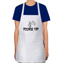 Makoroni - DOUBLE TAP Zombie Apron Adjustable Kitchen Chef Apron with 2 Pockets Cooking Baking, DesG10