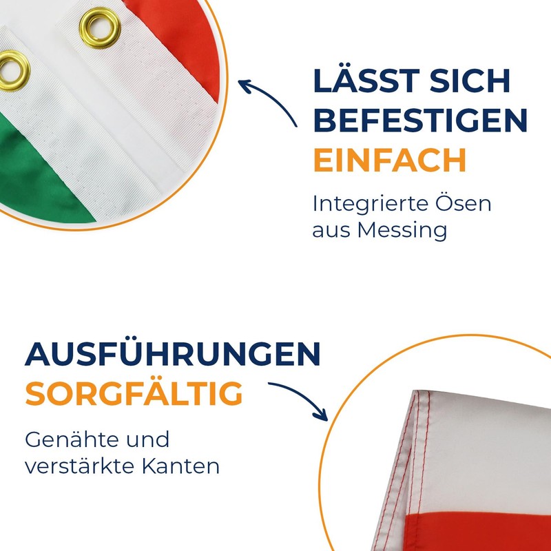 HUNGARY FLAG 3' x 5' - HUNGARIAN FLAGS 90 x