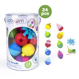 Lalaboom 24 Piece Baby Toddler Beads – Montessori Educational Shape and Color STEM Construction Toy 10 Months to 3 Years - BL200